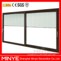 sliding lift aluminum door with Venetian blinds wooden grain door profile